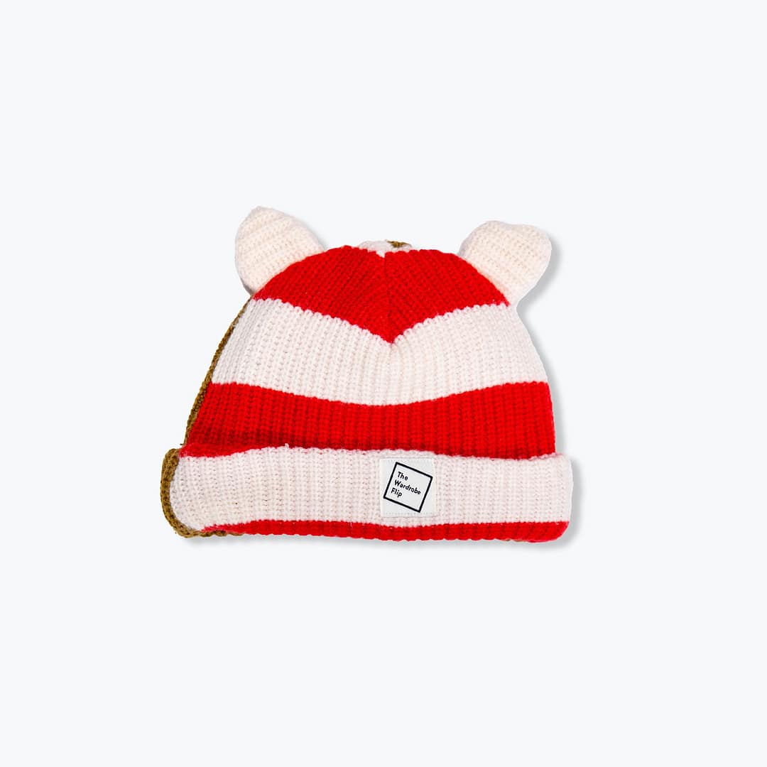 Red cream stripe | a Better Beanie / kids 1-3y