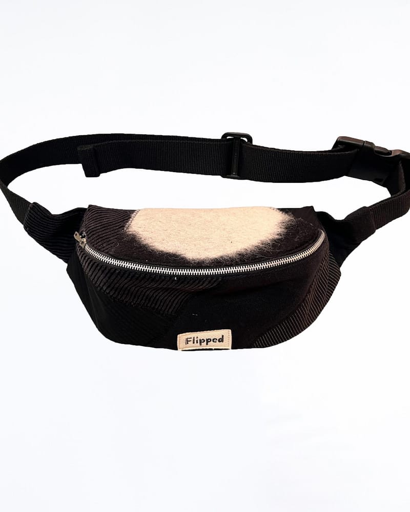 Black white gray Bum Bag  | Patched Up  