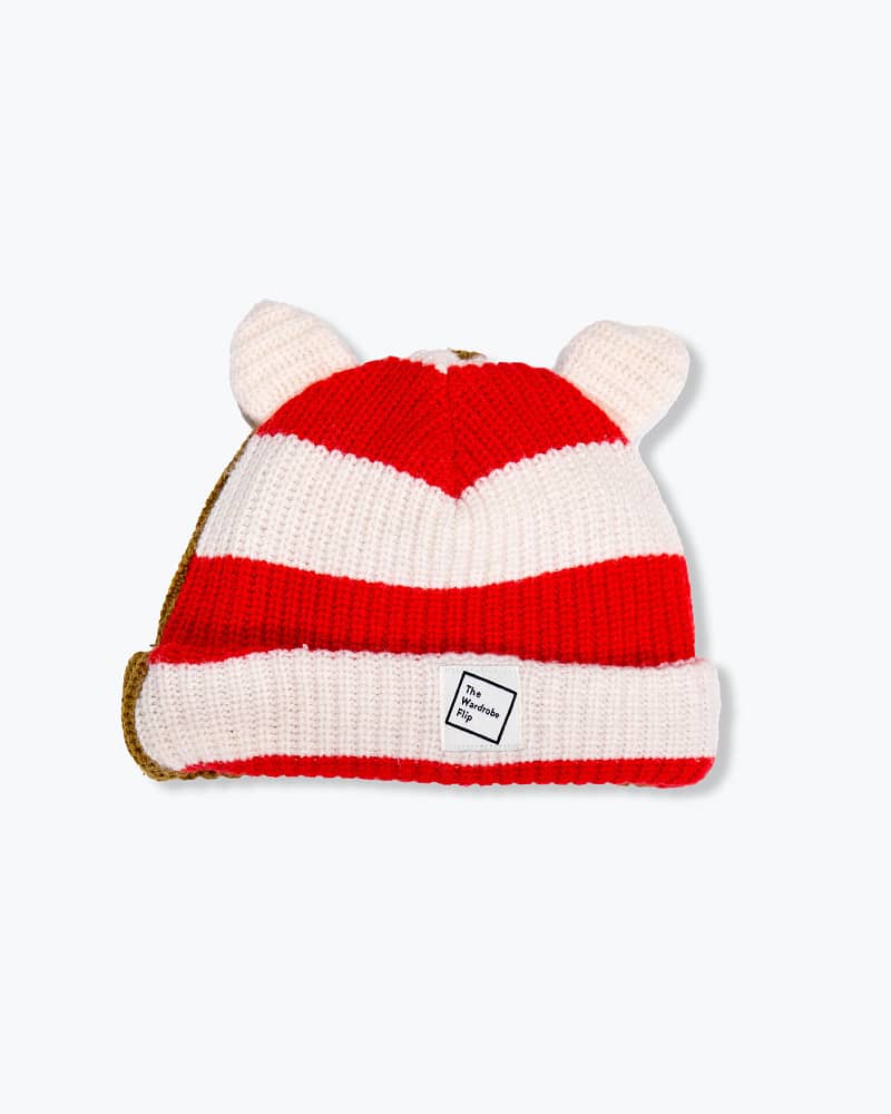 Red cream stripe | a Better Beanie / kids 1-3y